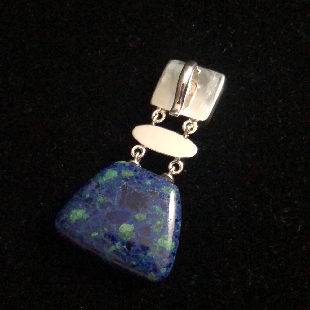Jay King Sterling Silver Blue Azurite & Green Malachite 18” Necklace & Earrings. - Picture 13 of 16